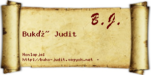 Bukó Judit névjegykártya